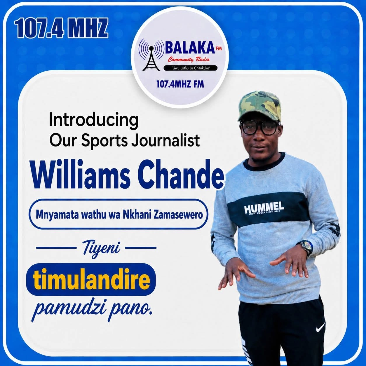 BCR poster introducing Williams Chande